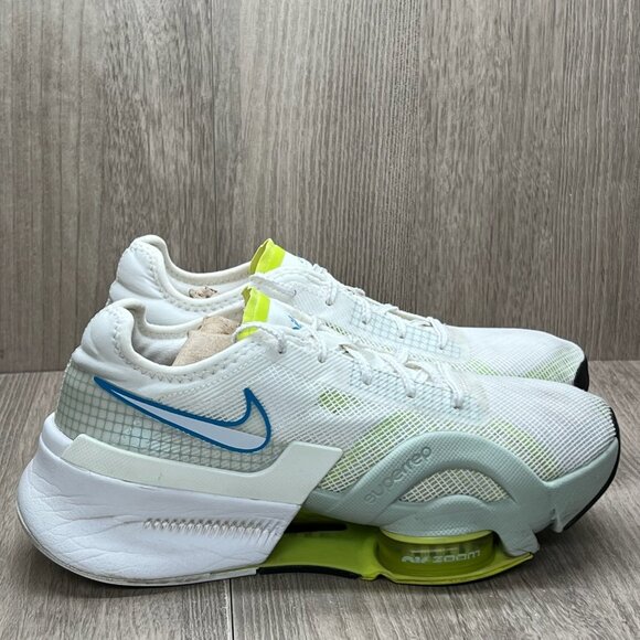 Nike Air Zoom SuperRep 3 Training Shoes Women 6.5 Lace Up DA9492-101 White Green - Picture 1 of 13